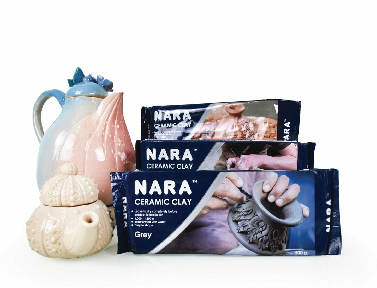 NARA Ceramic Clay 1.10lbs White Block Air Drying Modeling Sculpting