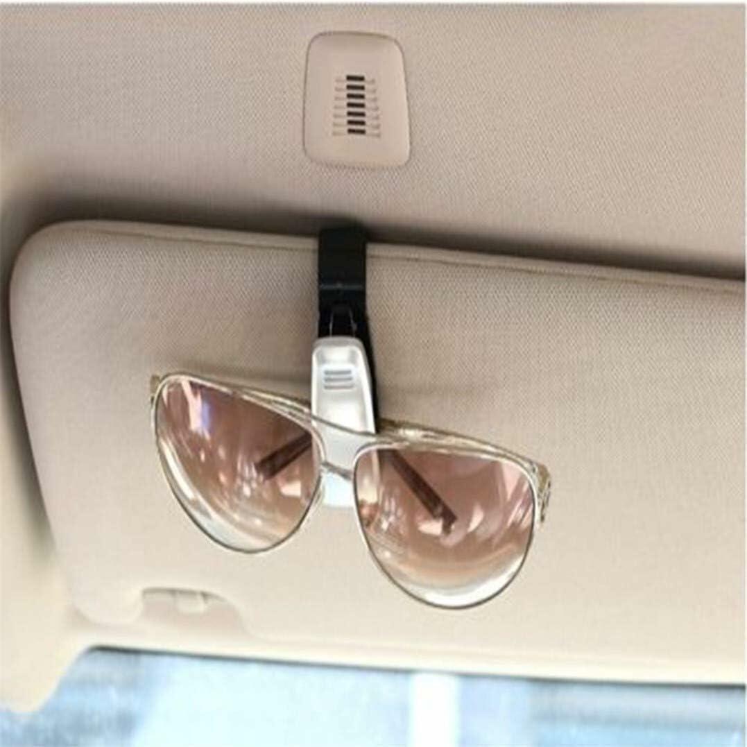 Black Glasses Holder Car Sun Visor Sunglasses Mount Ticket Card Clip 4 Pcs