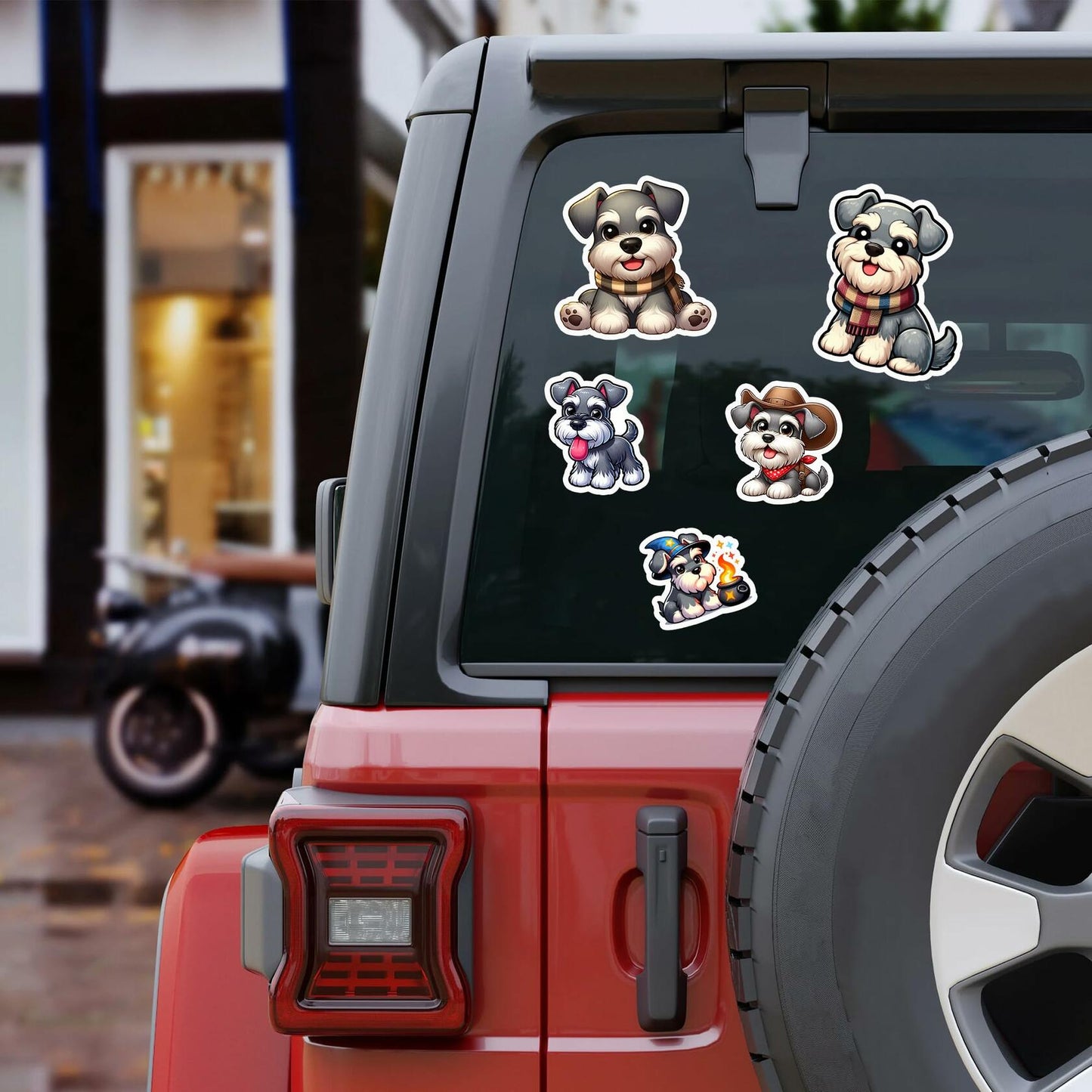 BIGZORO Schnauzer Dog Stickers Pack 50 PCS Waterproof Vinyl Decals