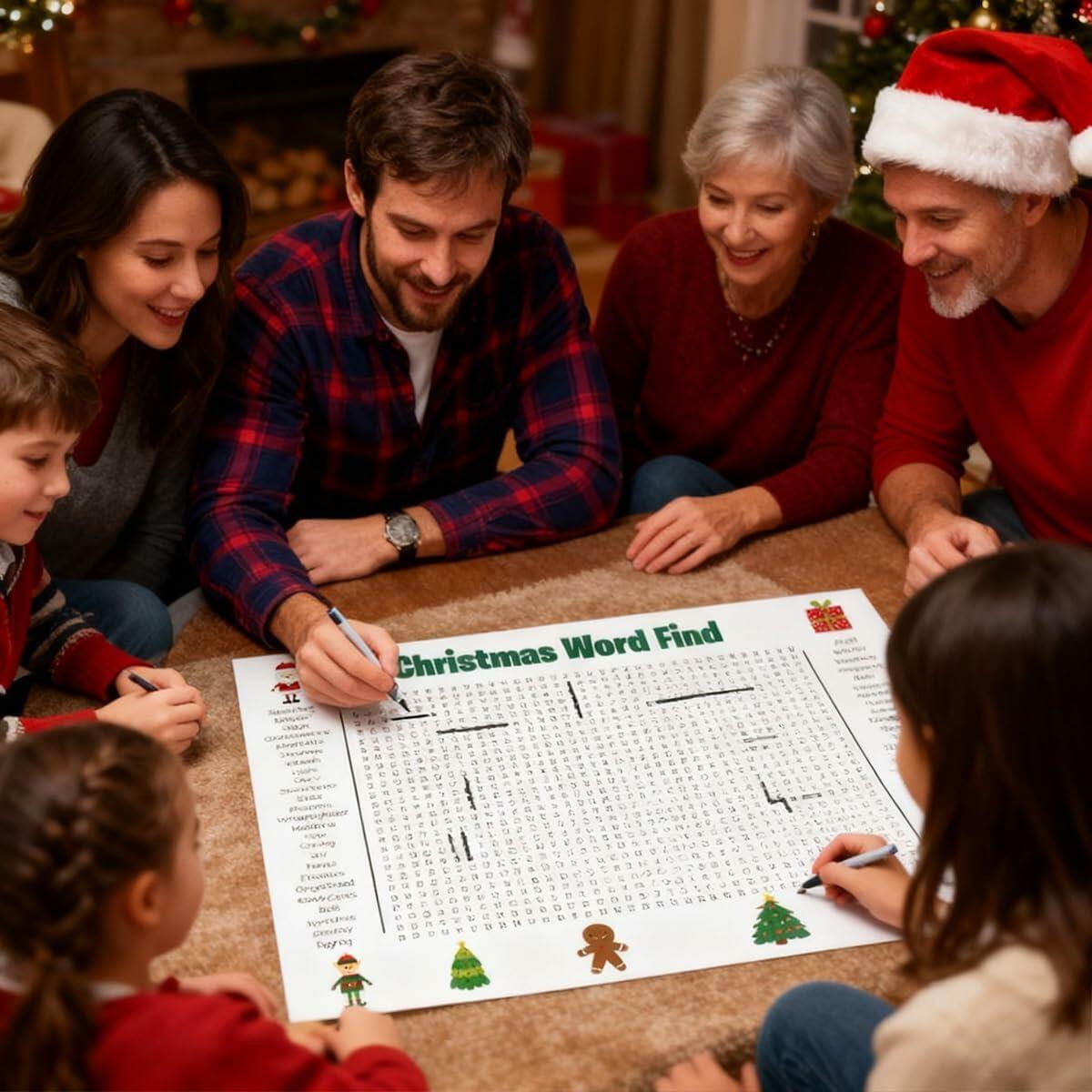 TREELYWOOD Jumbo Thanksgiving Word Search Poster 31.5x20 Paper Christmas
