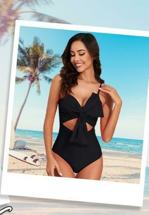 IFFEI Women One Piece Swimsuit Tummy Control High Waisted Black Size M