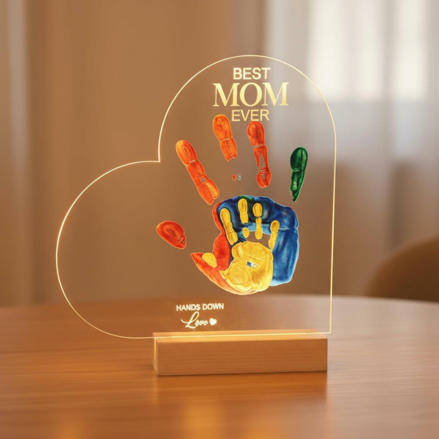 Chunful Best Mom Ever DIY Handprint Kit with 6 Paints Multicolor Night Light