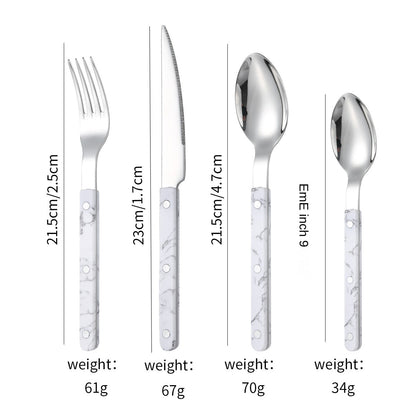 French Rivet ABS Handle Hotel Western Tableware Steak Knife Butter Knife Set