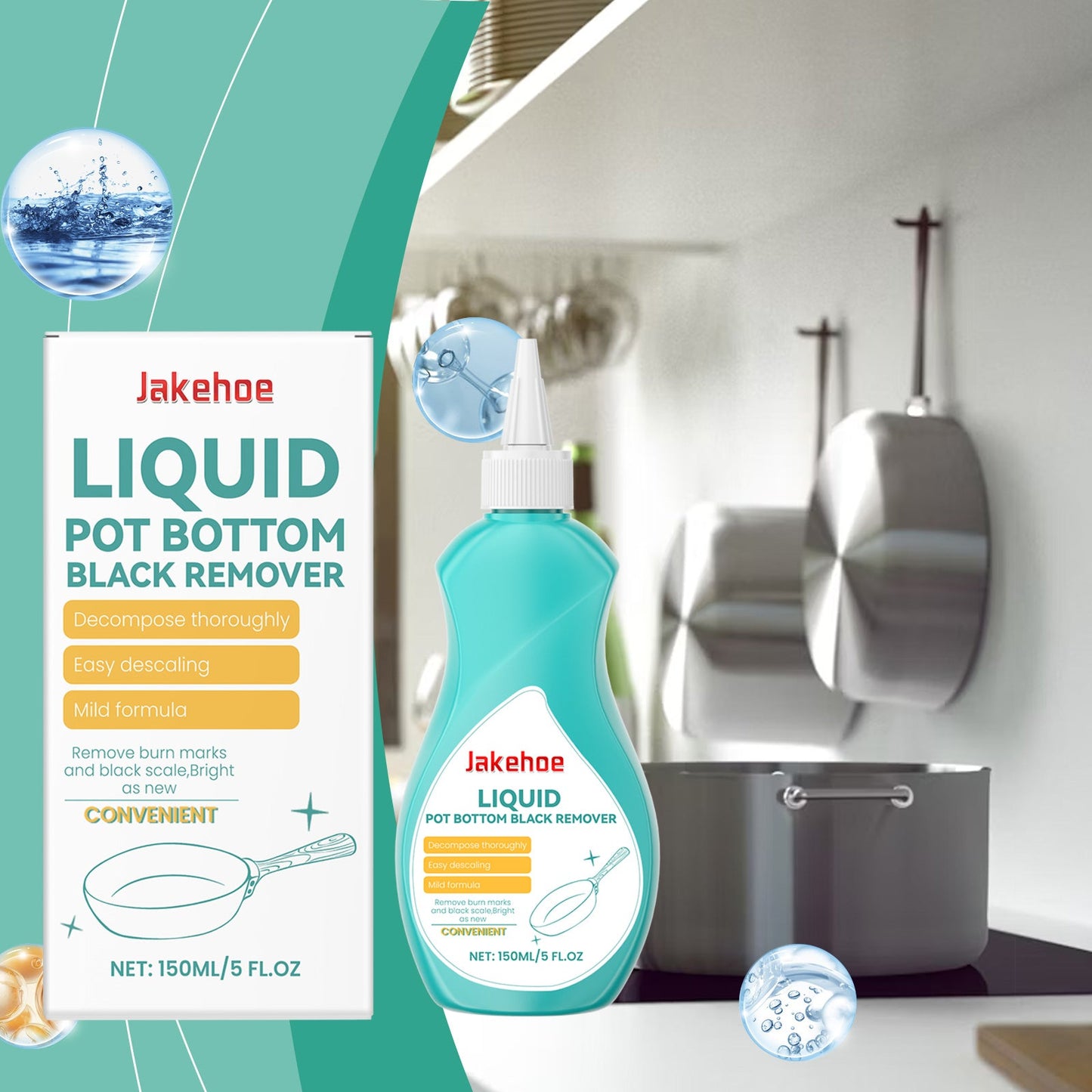 Pan Bottom Cleaner Clean Kitchen Utensils Pan Bottom Grease And Dirt Clean Polishing Anti-Rust Multi-Effect Cleaning Liquid