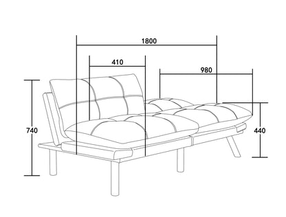 Leatehr Feeling Brown Convertible Folding Modern sofa Bed