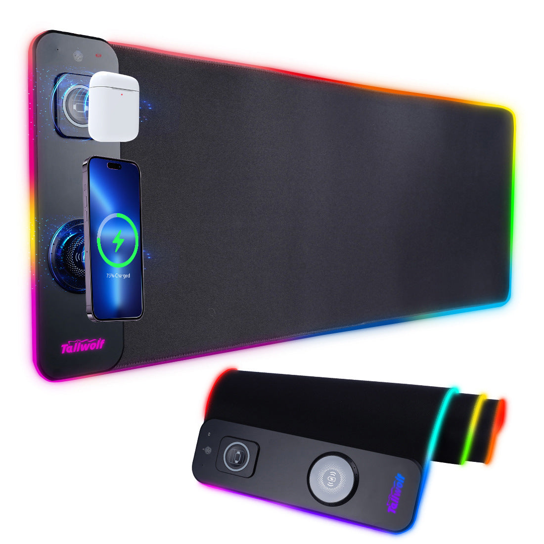 3 in 1 magnetic wireless charging mouse pad desk pad wireless charging luminous mouse pad