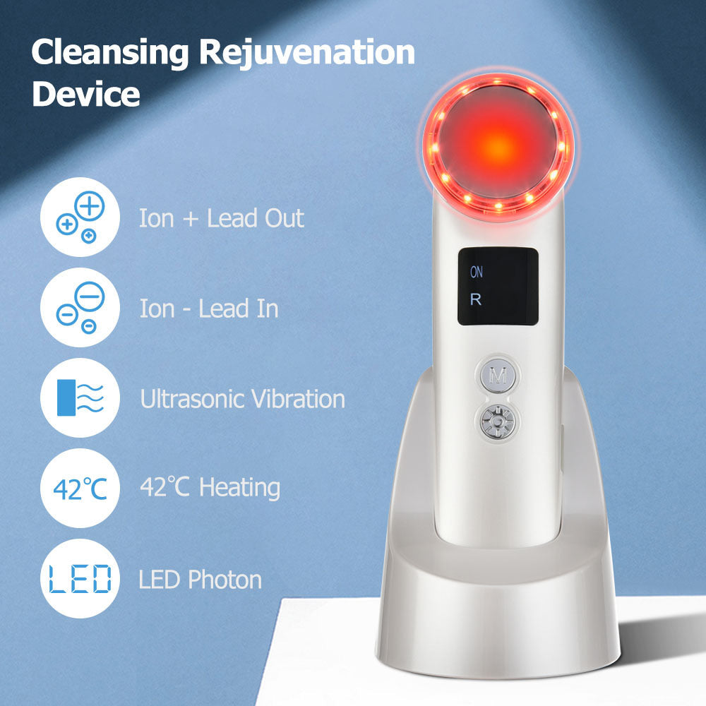Ultrasound Introduction Instrument HailiCare Positive And Negative Ion Three-Color Light And Warm Cleaning Beauty Instrument