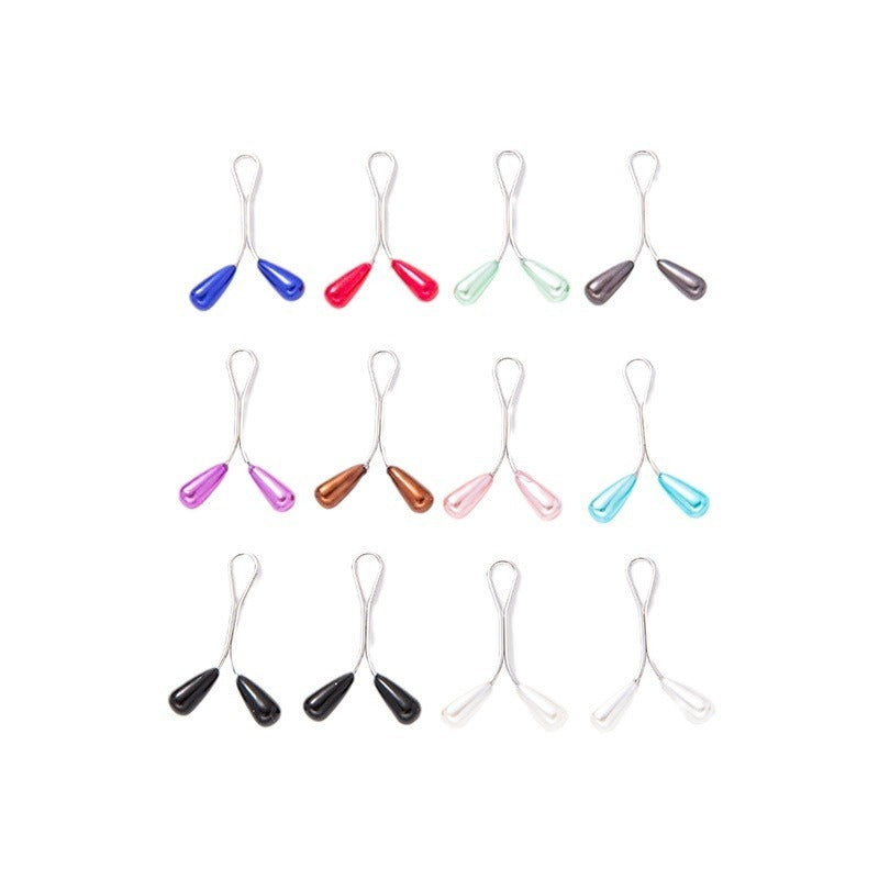 Pearl Pendant U-shaped Headscarf Pin