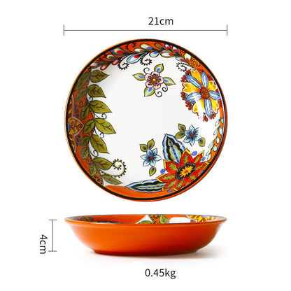 Ceramic Tableware Pastoral Dinner Plate