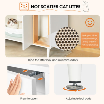 Bathroom sink cabinet, with cat trash can shell, hidden garbage pet bathroom, with partition, wooden cabinet furniture, white