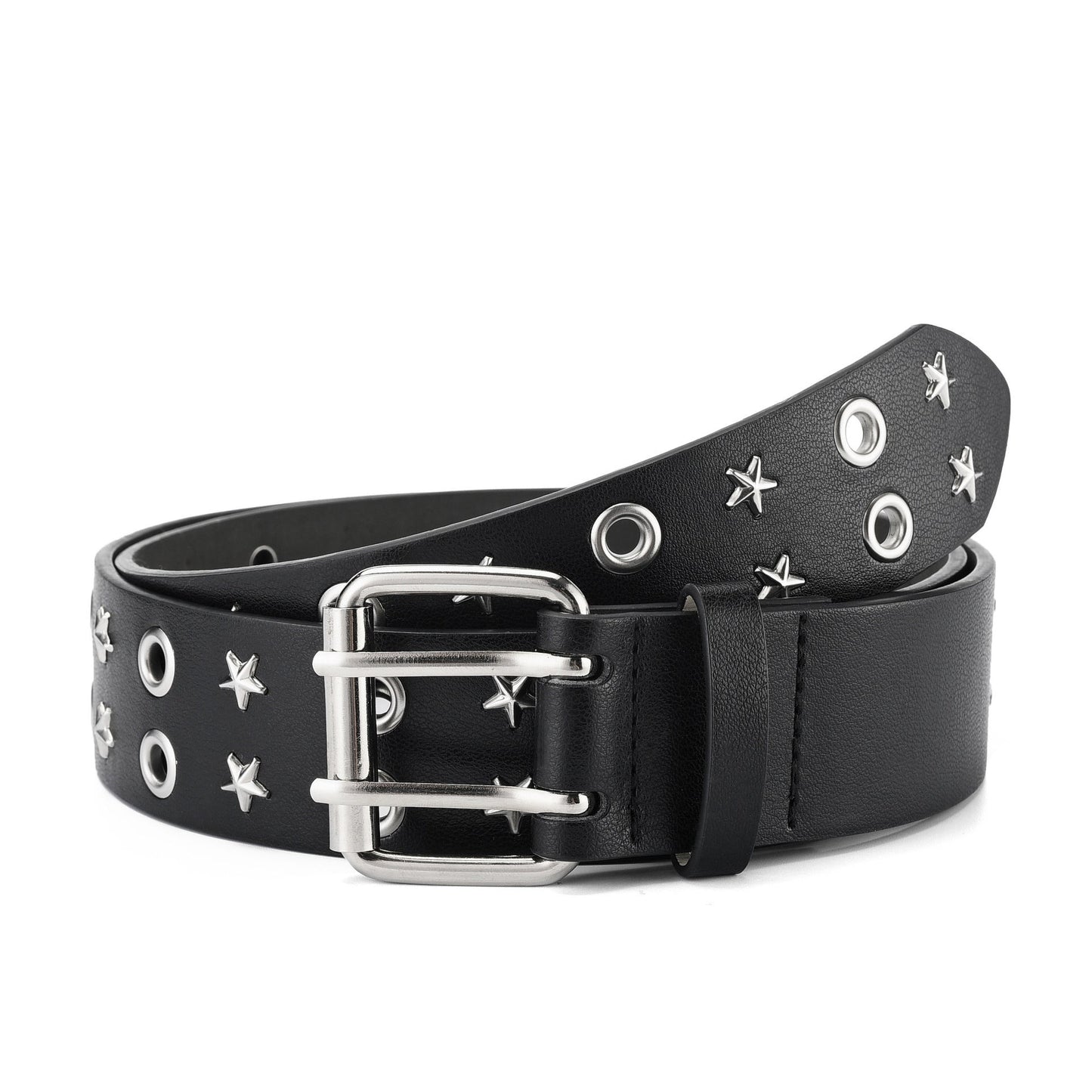 Punk Double Row Pin Buckle Denim Men's Belt