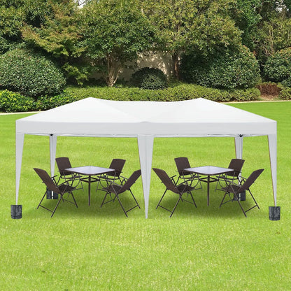 10'x20 'folding canopy with 6 detachable side walls outdoor activity shelters UPF 50+terrace portable tent (white)
