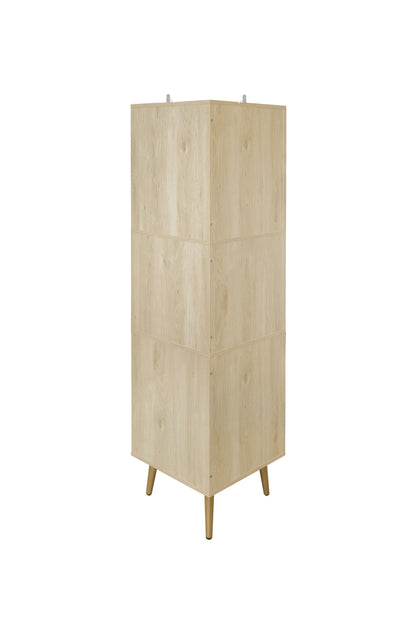 Corner cabinet ,Rattan door,Freestanding Corner Tables For Small Spaces, Corner Shelf Stand For Living Room, Kitchen, Bathroom
