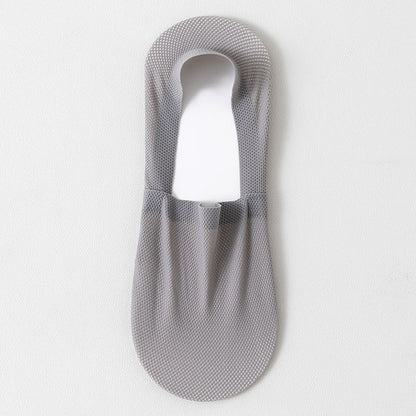 Men's thin breathable mesh boat socks short socks shallow mouth ice silk invisible socks ﻿