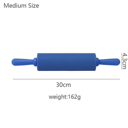 Wooden Handle Silicone Rolling Pin Rolling Pin Roller Flour Pin Small Medium And Large Household Baking Tools And Kitchenware