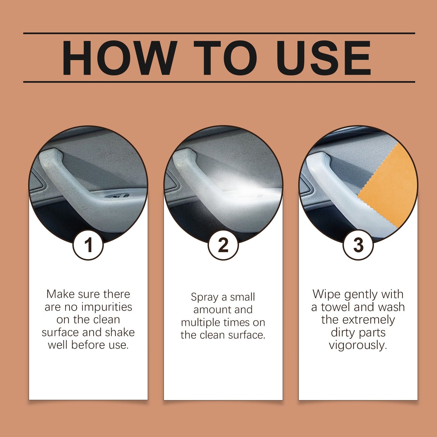 Car Interior Cleaning Agent, Leather Fabric Plastic Effective Cleaning And Stain Removal Cleaner