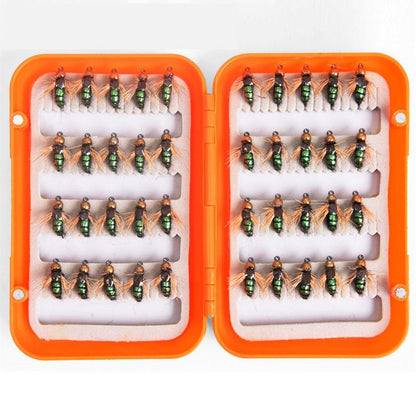 LEO 40pcs/box Fly Fishing Flies Lure High Carbon Steel Fly Tying Hooks for Trout Fishing Artificial Flies