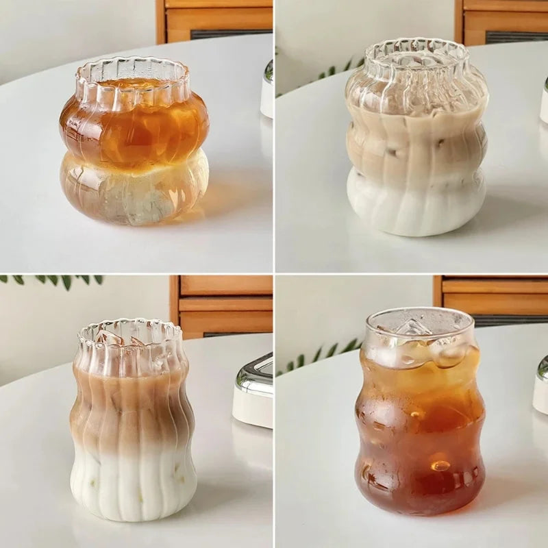 Thickened high borosilicate glass cup household transparent double-layer heat-resistant fruit juice cup