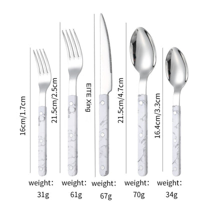 French Rivet ABS Handle Hotel Western Tableware Steak Knife Butter Knife Set