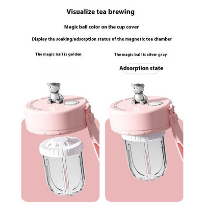 Magnetic Tea Infuser Glass Cup