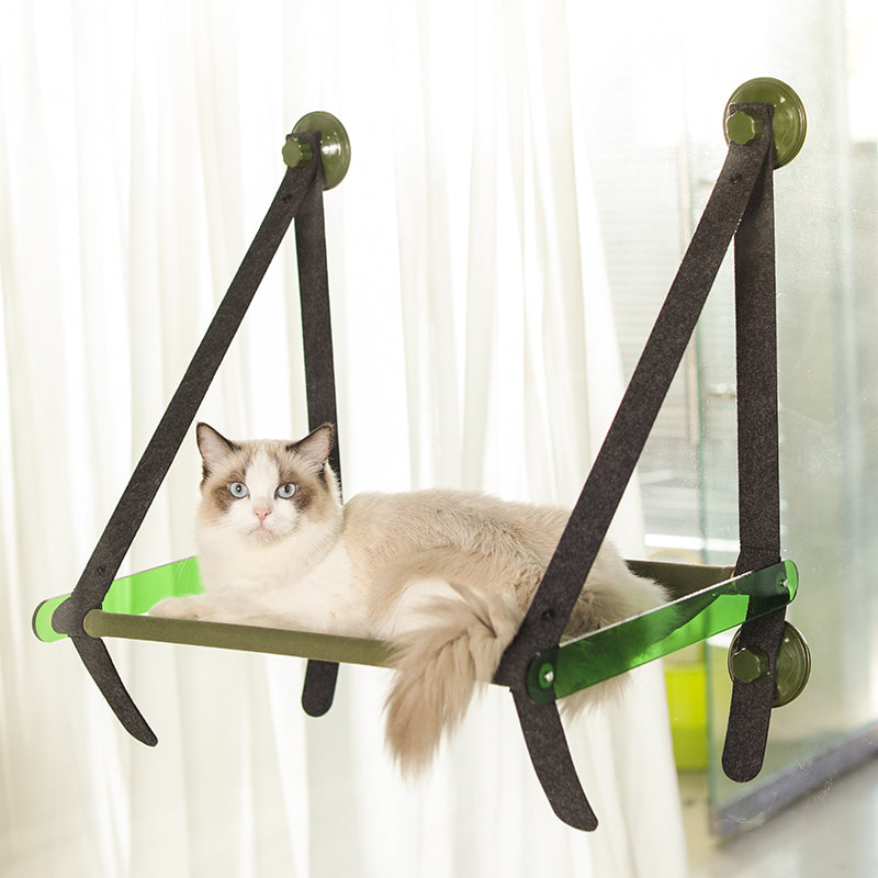 Window cat hammock with suction cup, foldable bed