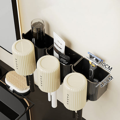 Toothbrush rack perforated free wall mounted bathroom mouthwash cup rack storage rack