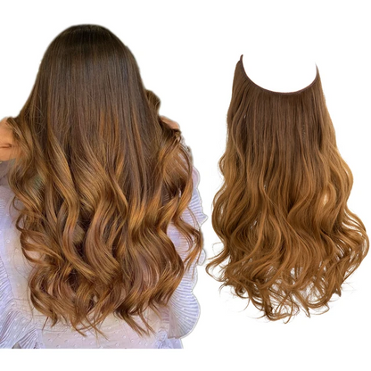 One-piece women's hair extension piece with abundant hair volume U-shaped fishing line invisible and natural long curly hair