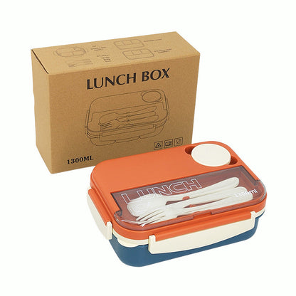 Student Japanese sealed four-compartment plastic lunch box bento box microwaveable lunch box