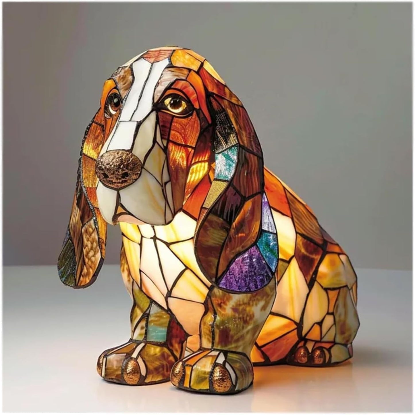 Colorful Strange Dog Lamp Resin Decorations