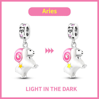 S925 Colorful Luminous Constellation Pendant