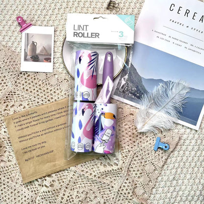 Cartoon pattern lint remover lint roller dust removal paper tearable clothing lint remover