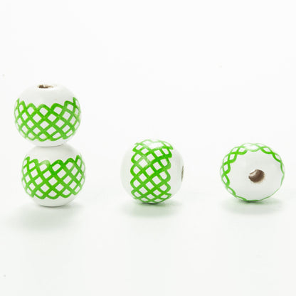 10pcs Irish Festival St. Patrick's Day Colorful Wooden Beads DIY Accessories