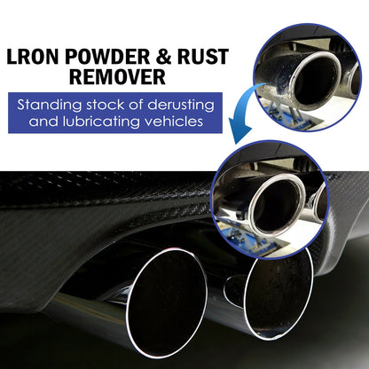Lron Powder & Rust Remover, Multi-Functional Metal Rust Remover For Automobile And Motorcycle Exhaust Pipe Rust Renovation Maintenance