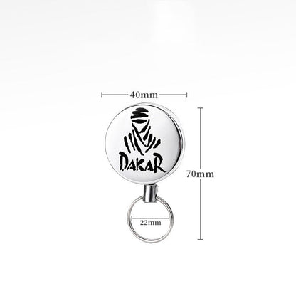 Outdoor equipment high elasticity telescopic steel wire rope keychain anti loss and anti-theft telescopic keychain