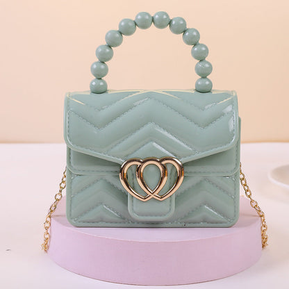 One Shoulder Messenger Mini Chain Key Pearl Jelly Bag