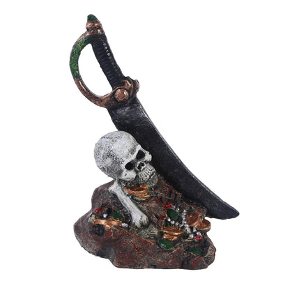 Zombie skull reptile toy hiding room fish tank decoration