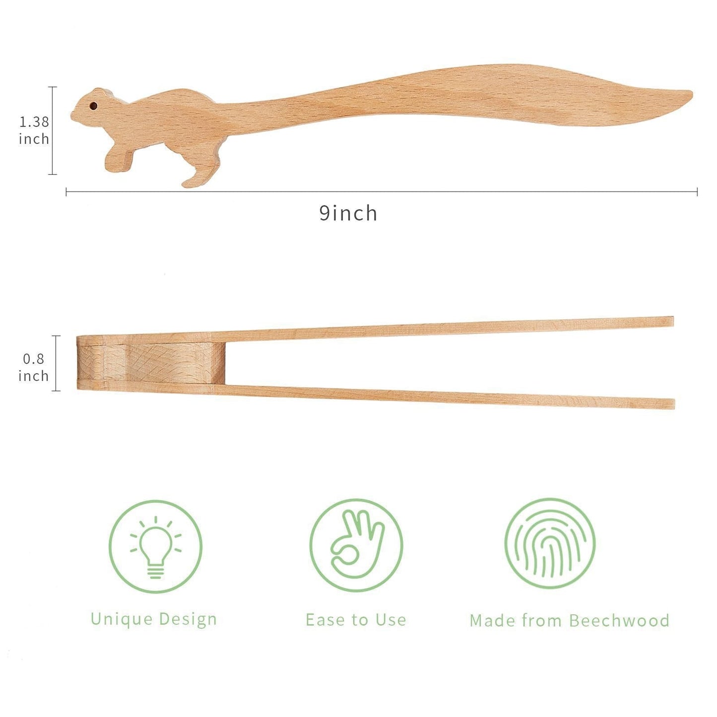 Kitchen and Home Good Items Squirrel Toast with Pine Wood Squirrel Baked Bread Pliers