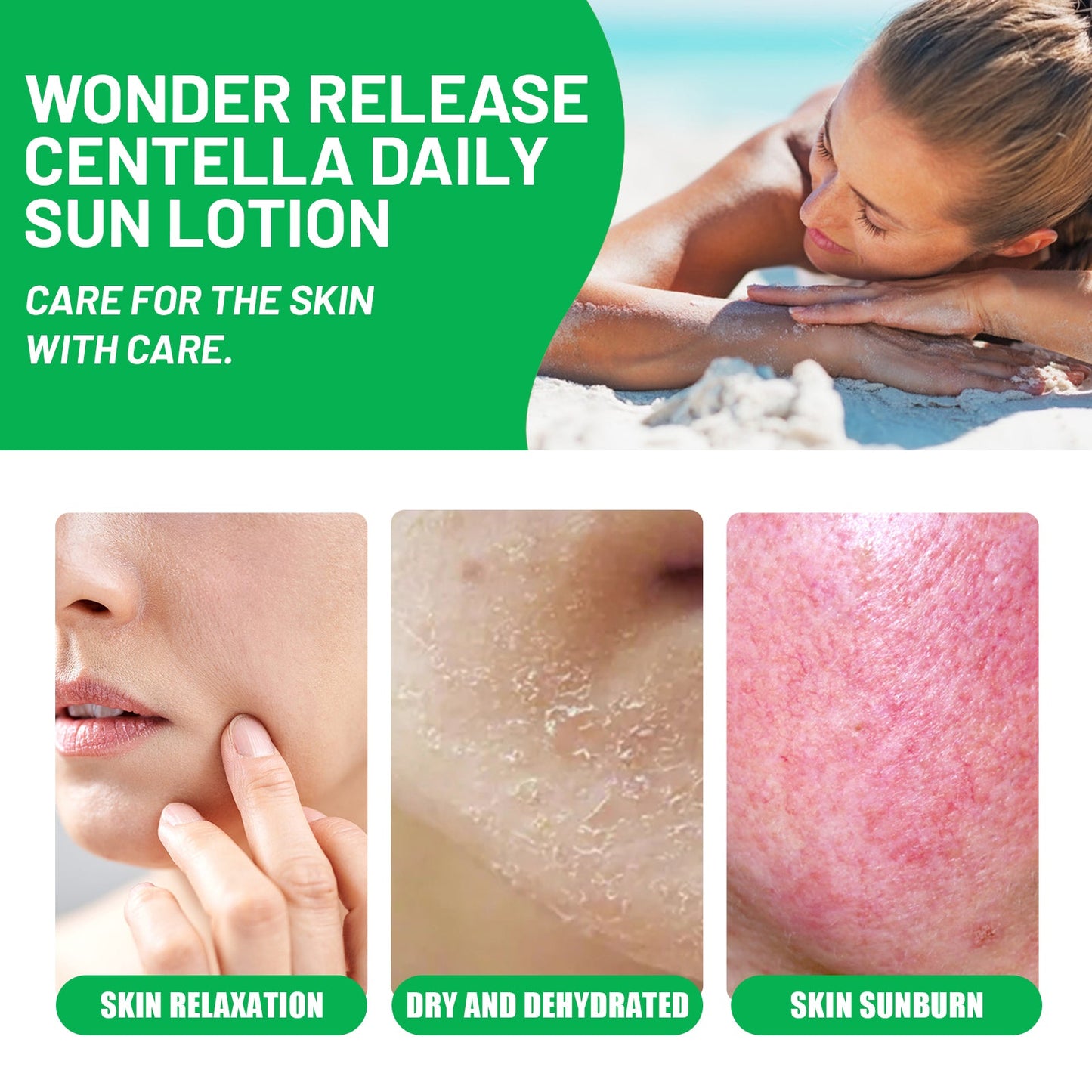 Wonder Release Centella Daily Sun Lotion, Summer Protective Hydrating Mild Isolation Protective Cream