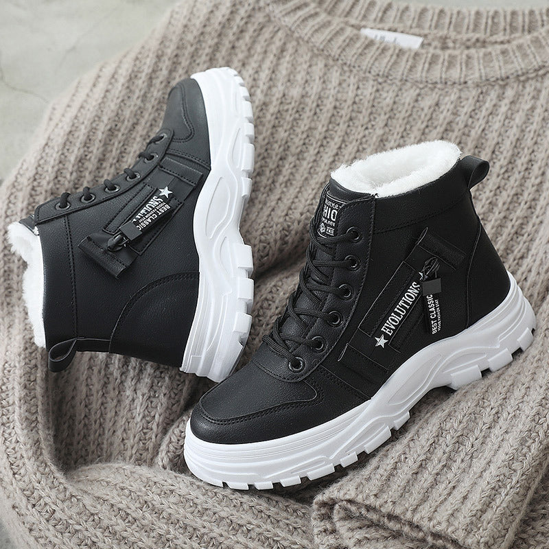 Korean Style Student All-matching Warm High-top Martin Boots