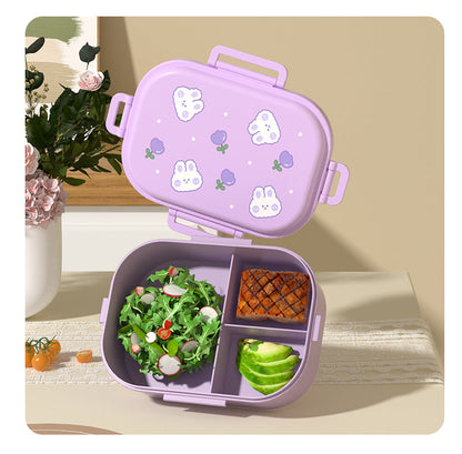 Cartoon cute small fresh microwaveable compartment insulation lunch box fresh-keeping box