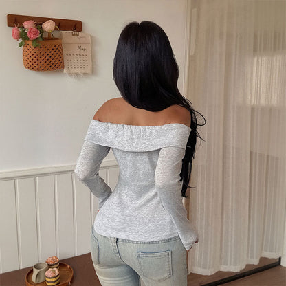 Slim Fit Spicy Girl One-Shoulder Top for Women