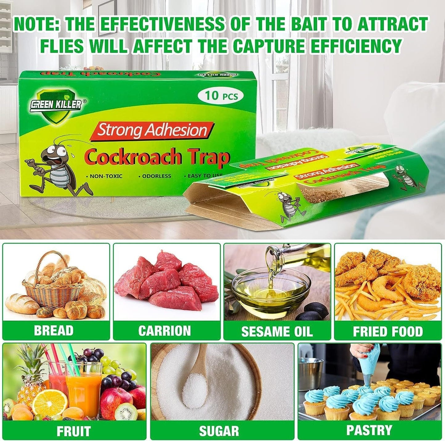 Roach Flea Trap Sticky Killer Flea Catcher Sticky Trap