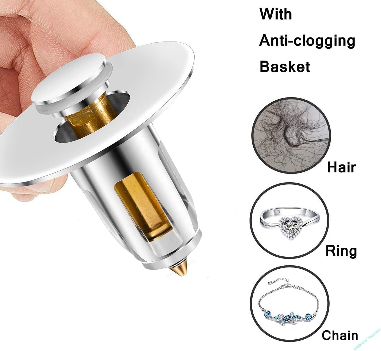 Bestlife Bathtub Sink Plug Bathroom Sink Drain Strainer Pop Up Sink Plug Stopper