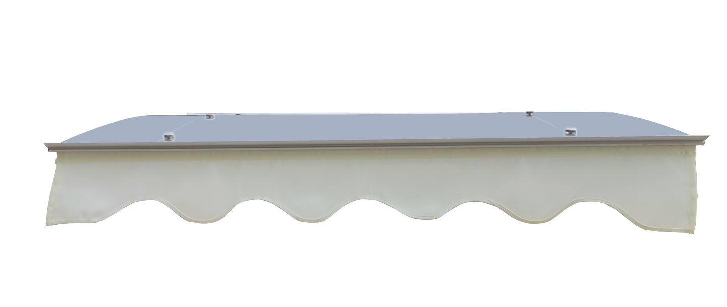 GarLUGH DA4734W Series Door Window Awning Made of 0.137 Inch Thick Crystal Solid Polycarbonate Sheet in size of 47" Wide x 34"