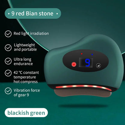 Electric Guasha Massager Hot Compress Eye Massager Stone Heating Vibration Scraping Neck Face Skin Lifting Removal Wrinkle Tool