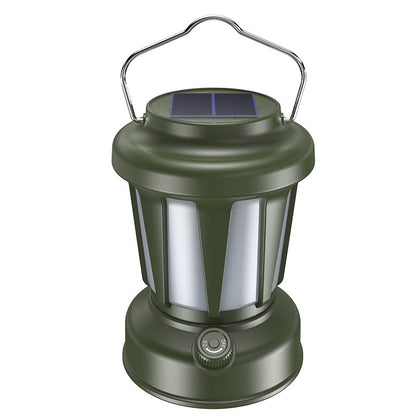 Outdoor solar rechargeable camping light, multifunctional LED strong light charging camping atmosphere tent light