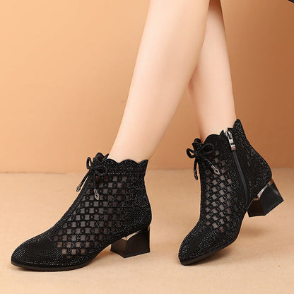 Summer Cutout Mesh Ankle Boots for Women