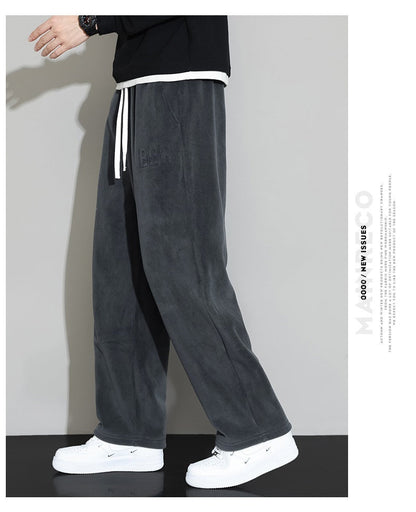 Winter Men's Cashmere Straight Wide-leg Pants