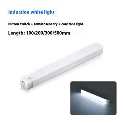Led Human Body Induction Magnetic Suction Cabinet Strip Small Induction Night Lamp USB Charging Cabinet Induction Light Bar