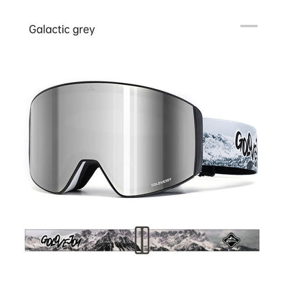 Magnetic ski goggles for men and women double anti-fog outdoor sports riding equipment goggles windproof